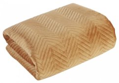 Copriletto in velluto marrone con cuciture geometriche