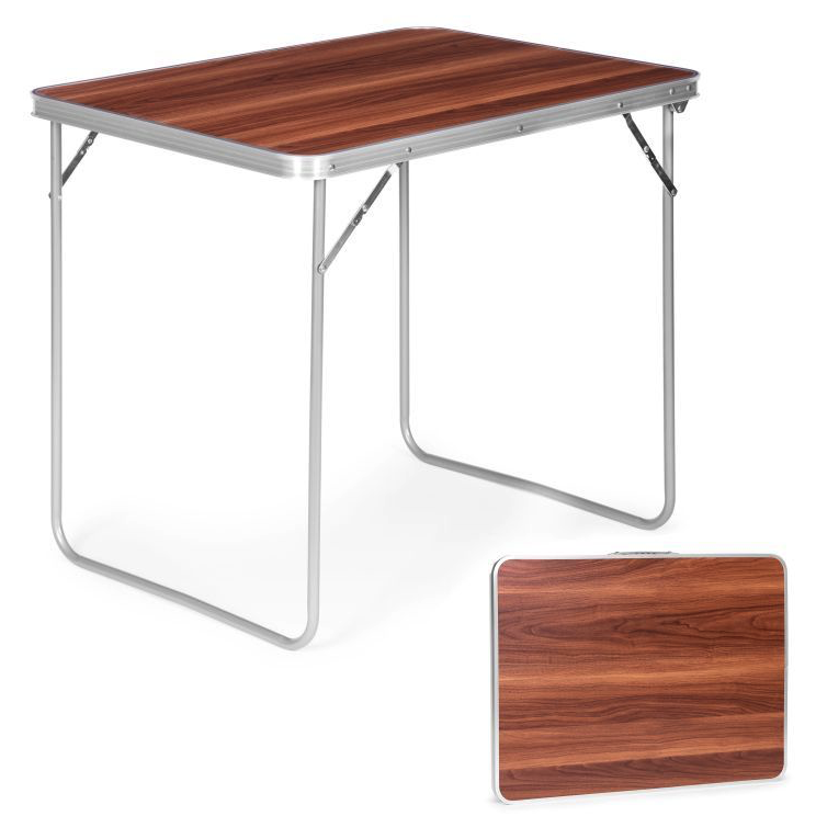 Skladací cateringový stôl 80x60 cm s imitáciou dreva