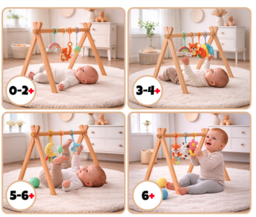 Leseno izobraževalno stojalo - BABY GYM