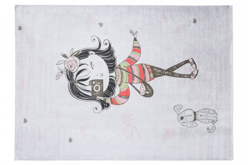 Emma Gyerekszőnyeg Fotós lány és kiskutyus