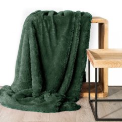 Pătură păroasă de o culoare de culoare verde