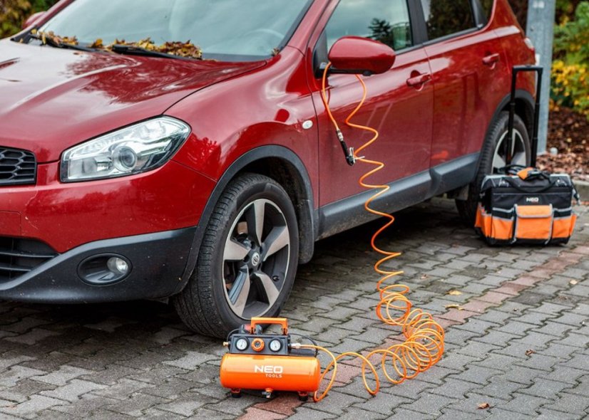Akumulátorový kompresor NEO TOOLS Energy+ 18 V – 3,8 l, bez baterie