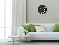 Elegante schwarze Acrylglasuhr, 30 cm