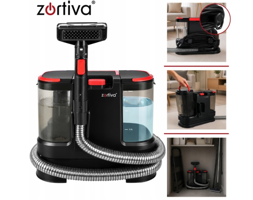 Extrakciós kárpittisztító – kárpittisztító gép kanapékhoz, szőnyegekhez és autóülésekhez VacTrim Zortiva 800 W, 17 000 Pa