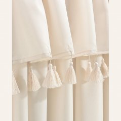 Svetlo krem zavesa Astoria s čopki za žične zanke 140 x 260 cm