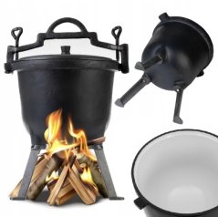 Ceainic emailat cu suprafață și capac din fontă