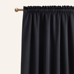 Čierny zatemňujúci záves na riasiacu pásku 140 x 250 cm