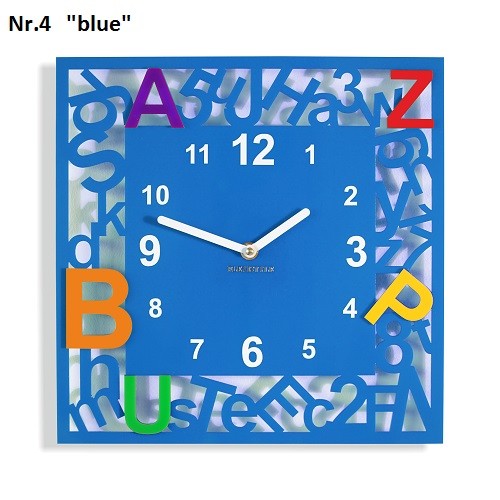 Ceas pătrat pentru copii cu litere - Culoare: Tmavomodrá