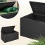 Ladă de depozitare pentru grădină Woody 280 l - antracit, aspect lemn, impermeabilă