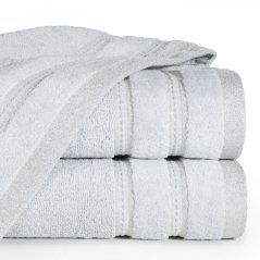 Handtuch GLORY in Grau, mit Veloursrand und glänzendem Faden