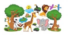 Kouzelná dětská nálepka na zeď Safari