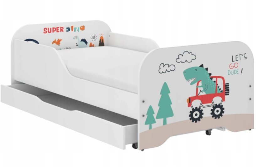 Kompletná detská posteľ  140 x 70 cm - T-REX