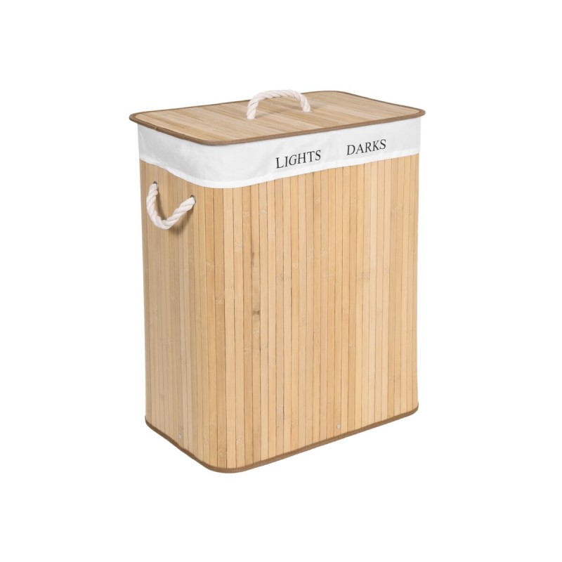 Zwei-Segment-Bambus-Wäschekorb 100 L