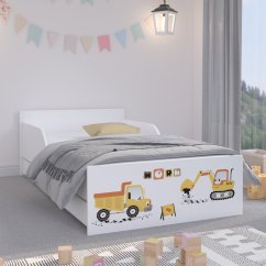 Vysoko kvalitná detská posteľ  180 x 90 cm pre malých stavbárov