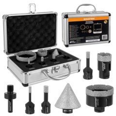 Set profesional de 7 piese de burghie cu coroană diamantată 6-68 mm