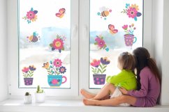 Kétoldalas ablakmatricák - virágok és méhek