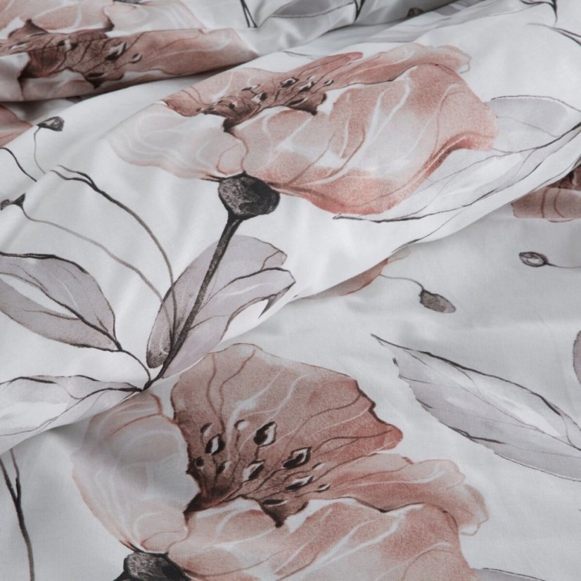 Pamut ágynemű pünkösdi rózsa mintával - fehér
