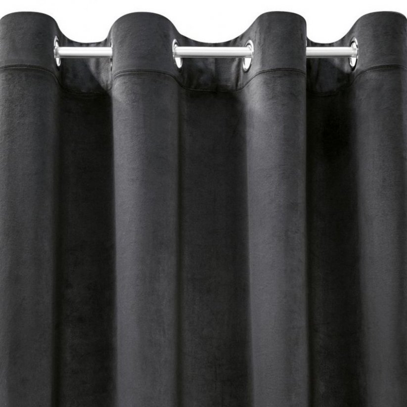 Luxus bársonyos sötétítő függöny fekete - Méret: Hossz: 250 cm