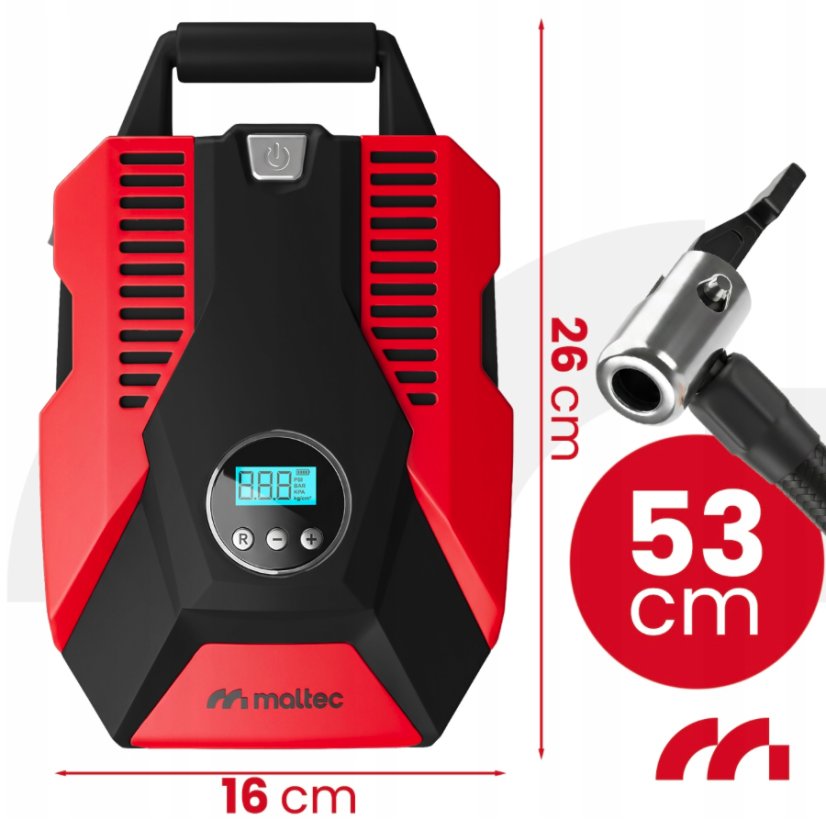12 V auto kompresor MALTEC TURBOAIR100 s digitalnim zaslonom i LED rasvjetom