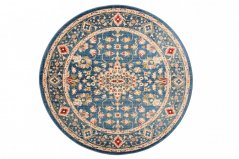 Kulatý vintage koberec v modré barvě