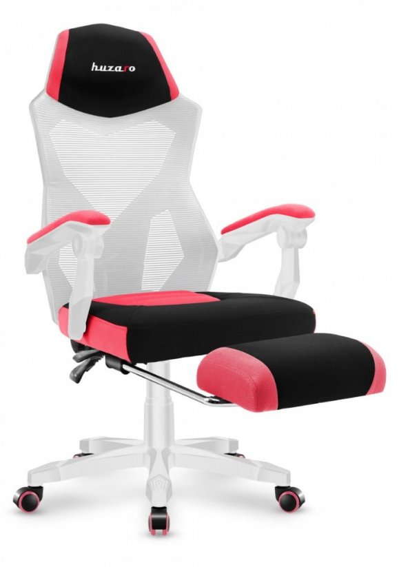 Ergonomski roza igralni stol z naslonom za noge COMBAT 3.0