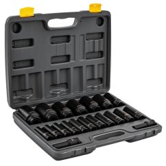 Sada rázových utahováků HEX 1/2" 10-38 mm 20 dílů