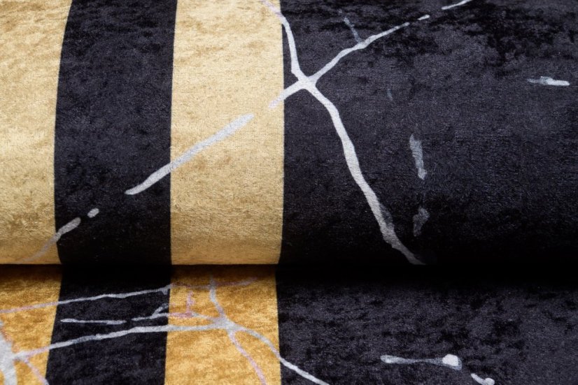 Covor de designer întunecat cu model de marmură detaliu de aur