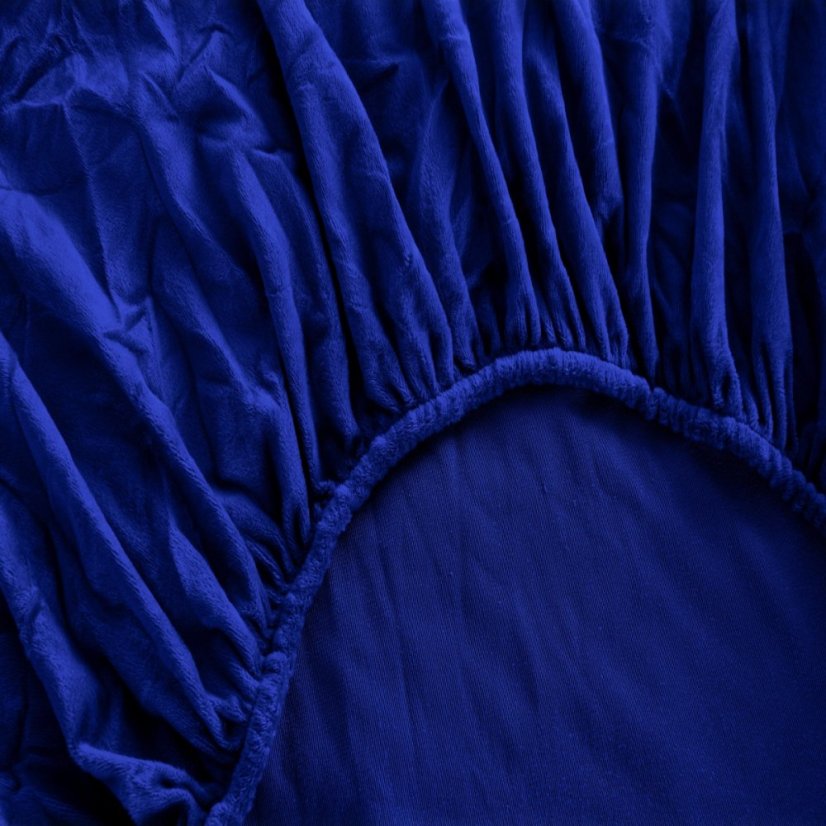 Hřejivé ložní prostěradlo z plyšového mikrovlákna - královská modrá