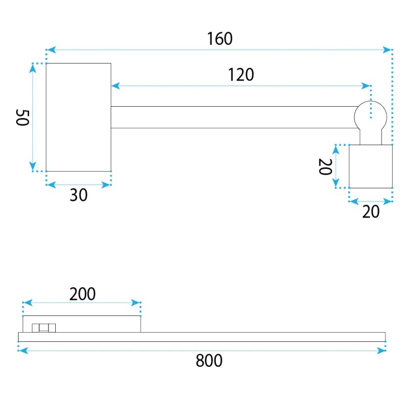 Modern fali lámpa – 80 cm