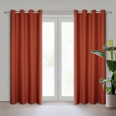 Ziegelrote Gardine für Kreise - mittlere Verdunkelung, Breite 140 cm