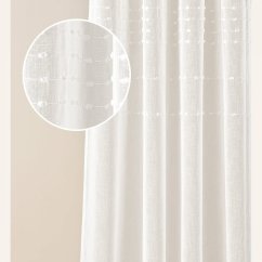 Moderne cremefarbene Gardine  Marisa  mit silbernen Ösen 200 x 250 cm