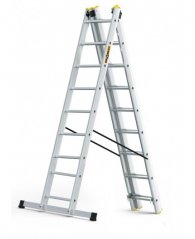 Viacúčelový hliníkový rebrík, 3 x 9 priečok a nosnosť 150 kg
