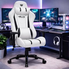 Herná ergonomická stolička HC-1013 – biele kancelárske kreslo s 3D podrúčkami