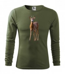 Lovska majica z dolgimi rokavi in motivom jelena