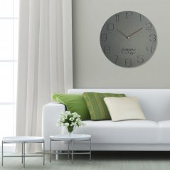Elegantné hodiny do obývačky v sivej farbe