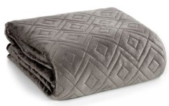 Copriletto trapuntato beige con motivo geometrico