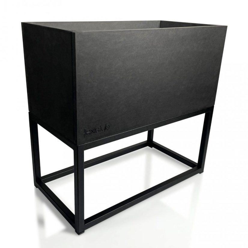 Ghiveci metalic negru mat LOFT FIORINO 42X22X40 cm