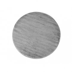 Jednobarevný kulatý koberec šedé barvy