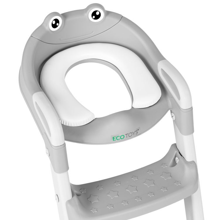 Kindertoilettensitz ECOTOYS grau mit Stufen und Leiter