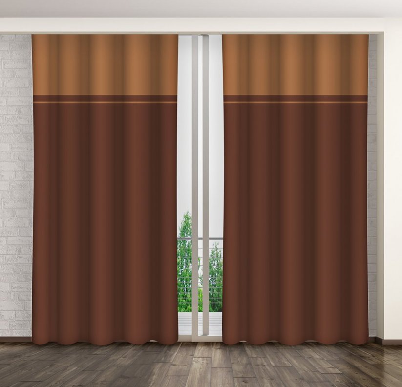 Dekoratív barna függönyök a nappaliba - Méret: Hossz: 250 cm