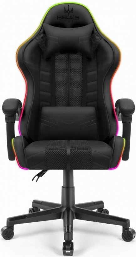 Геймърски стол HC-1004 LED RGB черен