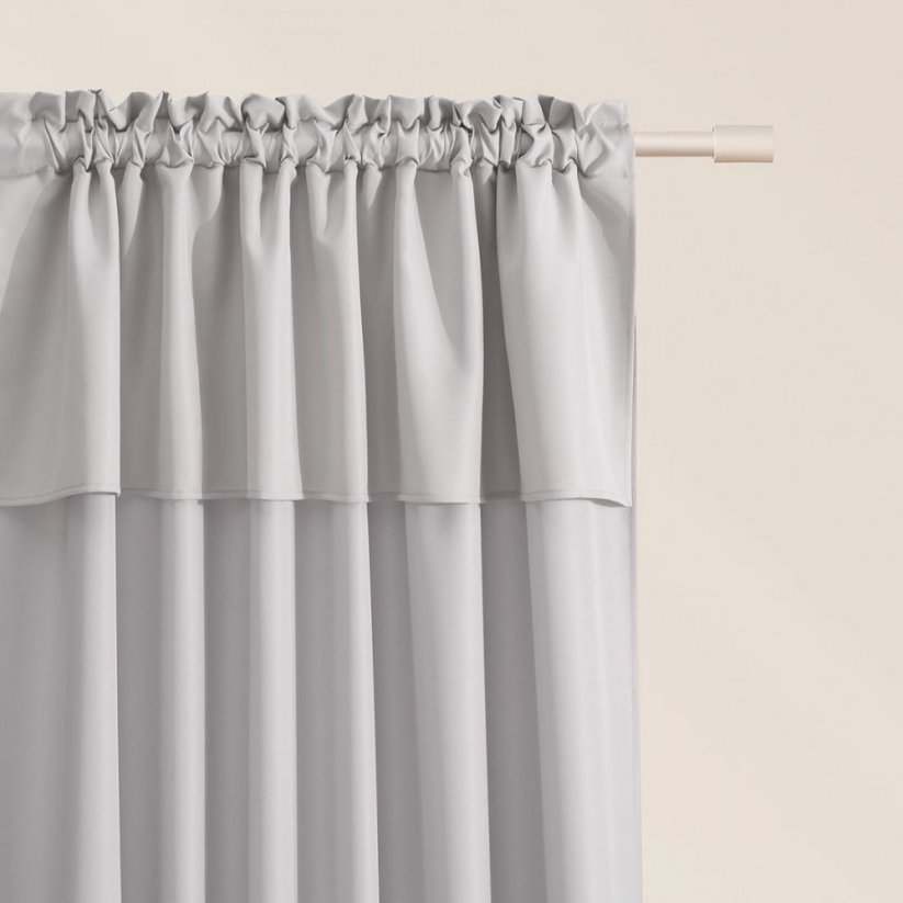 Светлосива завеса MIA за панделка 140 x 250 cm