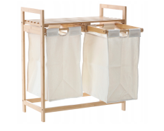 Bambusz szennyestartó kosár két rekesszel 64 x 33 x 73 cm