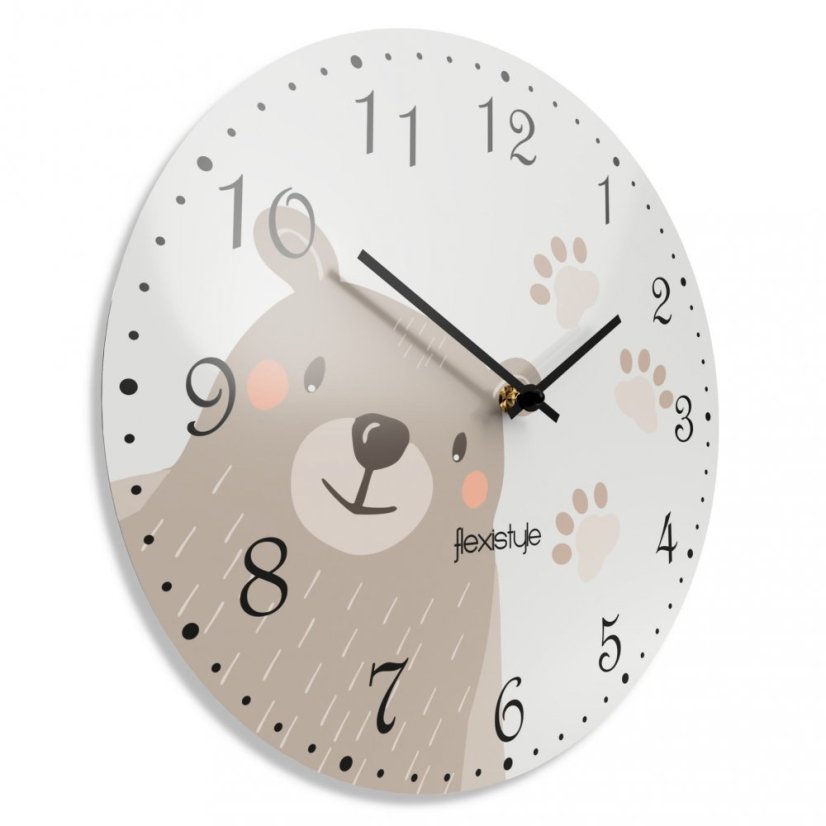 Roztomilé detské nástenné hodiny s medvedíkom