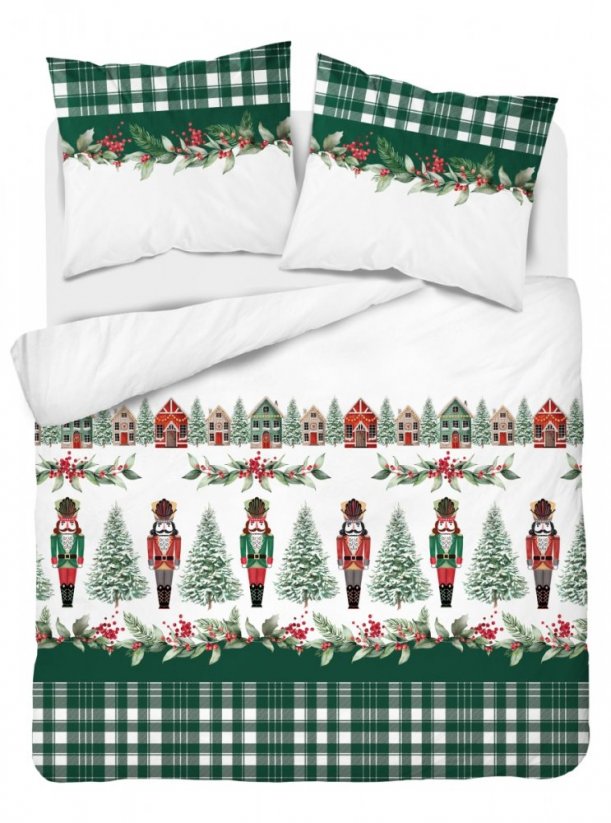 Karácsonyi ágynemű zöld Diótörővel