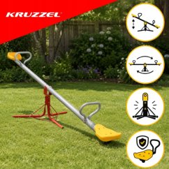 Altalena da giardino 2 in 1 per bambini con rotazione a 360° – altalena a dondolo in metallo per 2 bambini