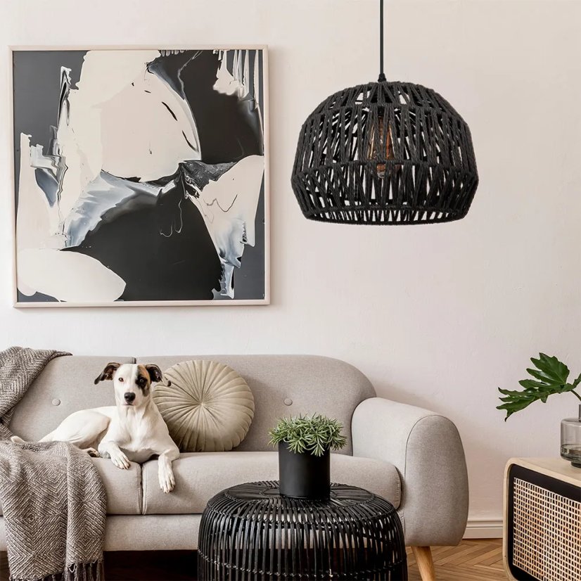 Viseća lampa od jutenog užeta - Boja: Bež