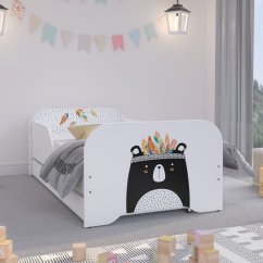 Incantevole lettino 160 x 80 cm con motivo a grande orso