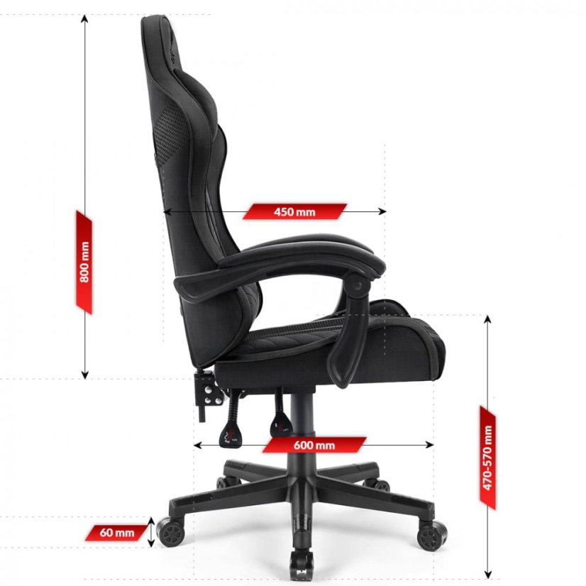 Scaun de gaming negru 1004 BLACK