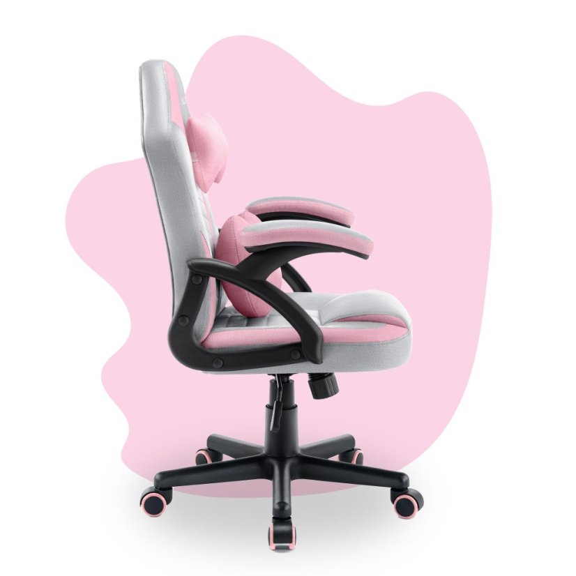 Detské herné kreslo HC - 1001 ružovo sivej farby